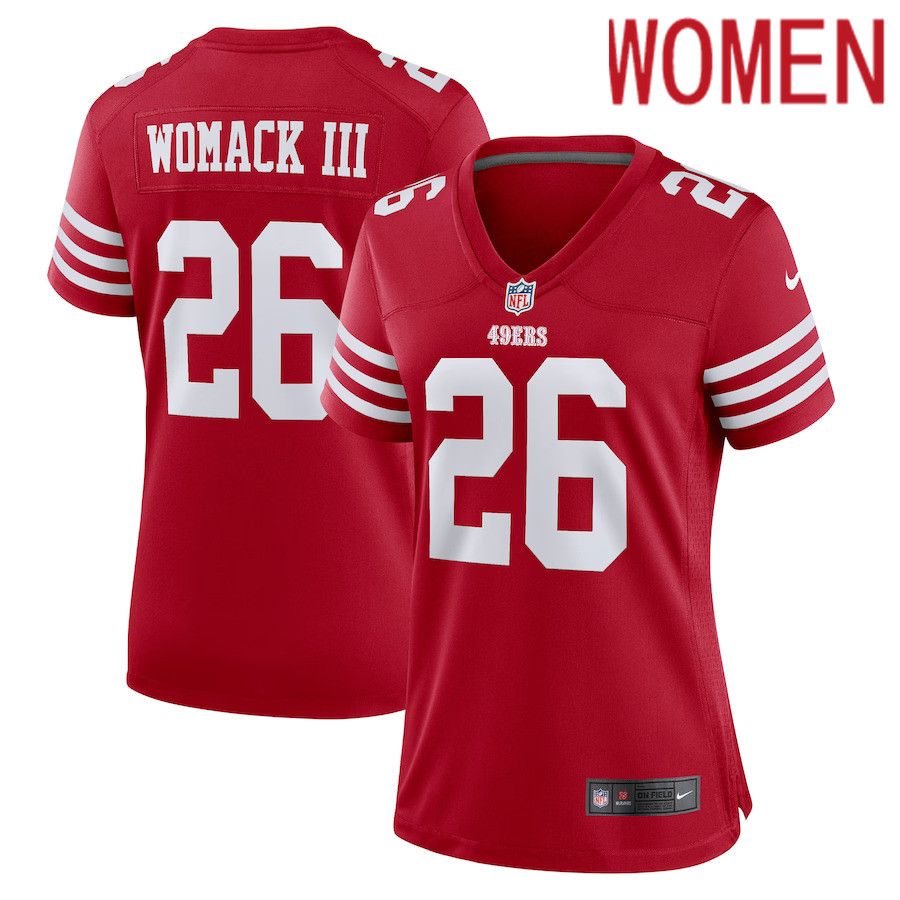 Women San Francisco 49ers 26 Samuel Womack III Nike Scarlet Game Player NFL Jersey